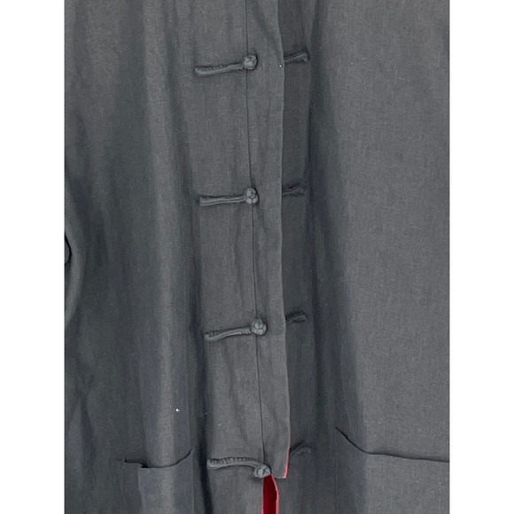 Mens Chinese Style Jacket Red Reversible Blue Mandarin Collar Frog Button L XL - Picture 10 of 14